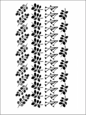 Siyah Sulu Boya Yaprak Dekoratif Sticker